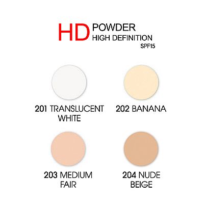 Golden Rose HD Powder spf15 No 201 Translucent White