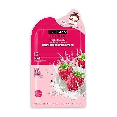 Freeman Pore Clearing Raspberry + Yoghurt 2-Step Peel Pad + Mask 25ml