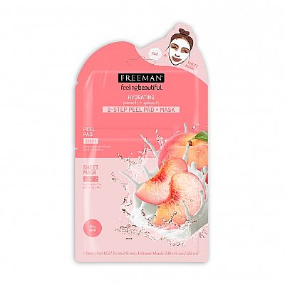 Freeman Hydrating Peach + Yoghurt 2-Step Peel Pad + Mask 25ml